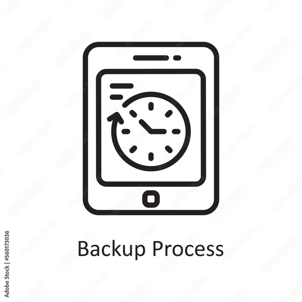 Backup Process Vector Outline Icon Design illustration. Product Management Symbol on White background EPS 10 File