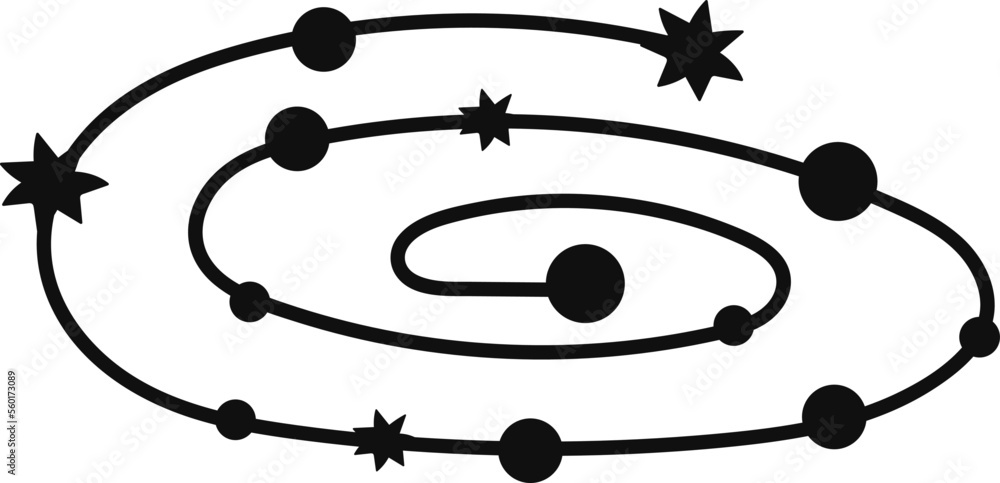 Constellation space doodle linear icon Constellation space doodle linear icon