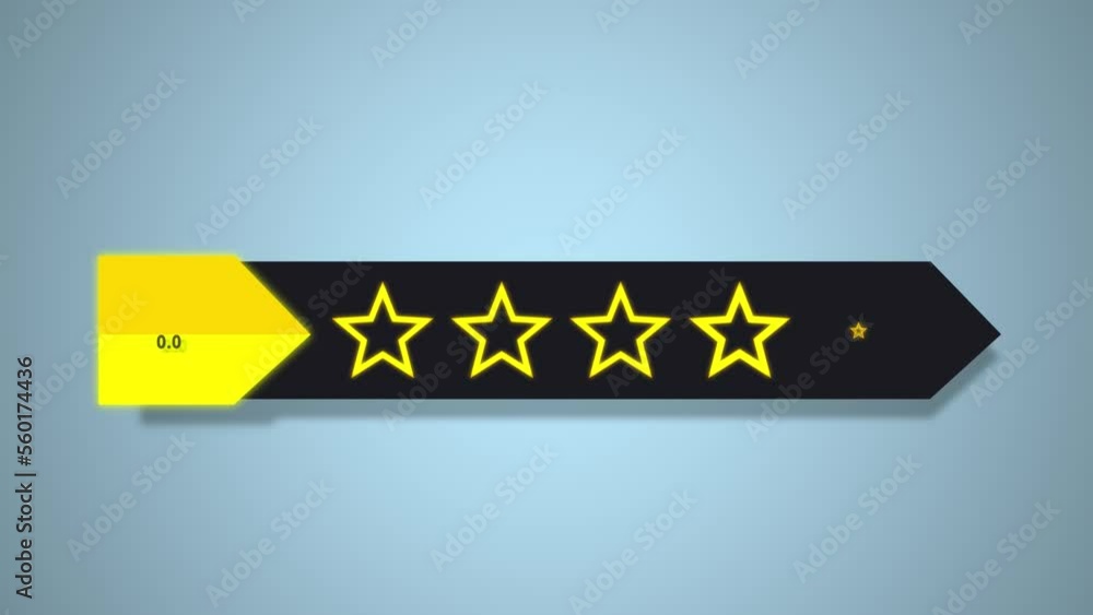5 Ribbon Rate 5 gold Stars Rating on stylysh lower third appears isolated on Green ...