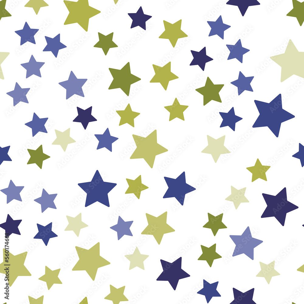 Vector seamless pattern of green and blue stars. Perfect for wrapping, printing, web sites, wallpapers, textile Vector seamless pattern of green and blue stars. Perfect for wrapping, printing, web sites, wallpapers, textile