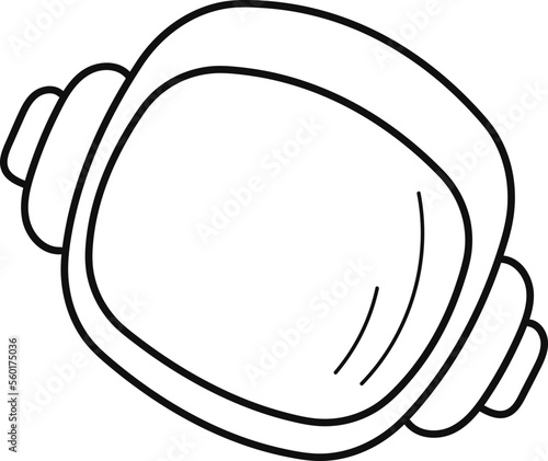 Astronaut helmet doodle linear icon
