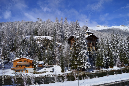 house in snow