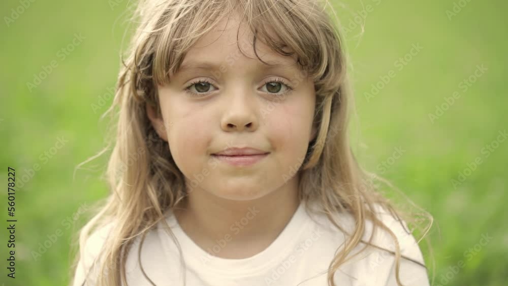 Closeup of a caucasian girl in the field. Closeup of a caucasian girl in the field.
