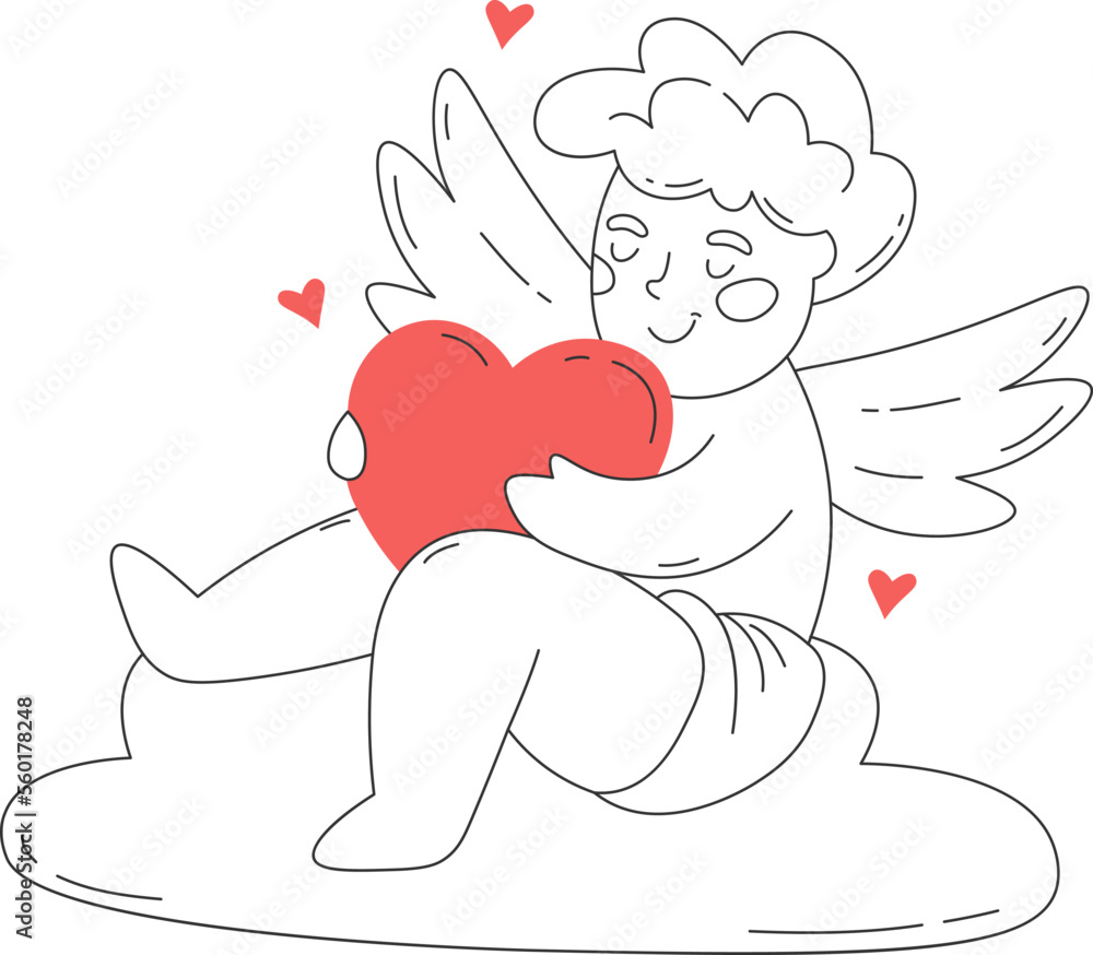 Cute cupid line art Contemporary love design Cute cupid line art Contemporary love design