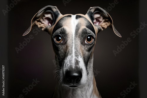 the front. adorable greyhound dog. Generative AI