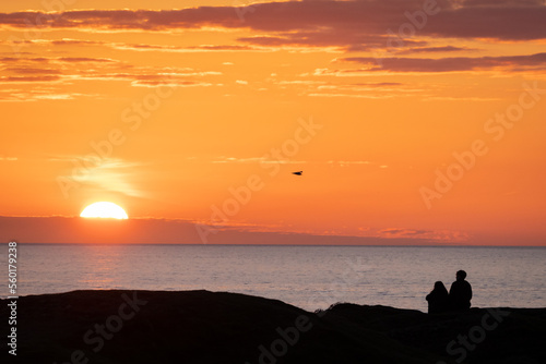 Watching the Sun Set at Ballintoy Causeway Coast Northern Ireland