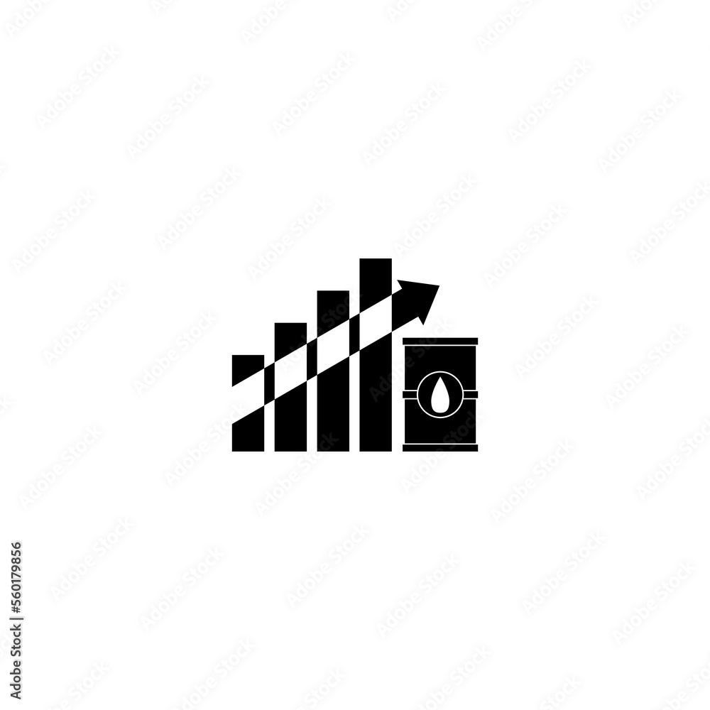 Gas prices going up icon concept isolated on white background Gas prices going up icon concept isolated on white background