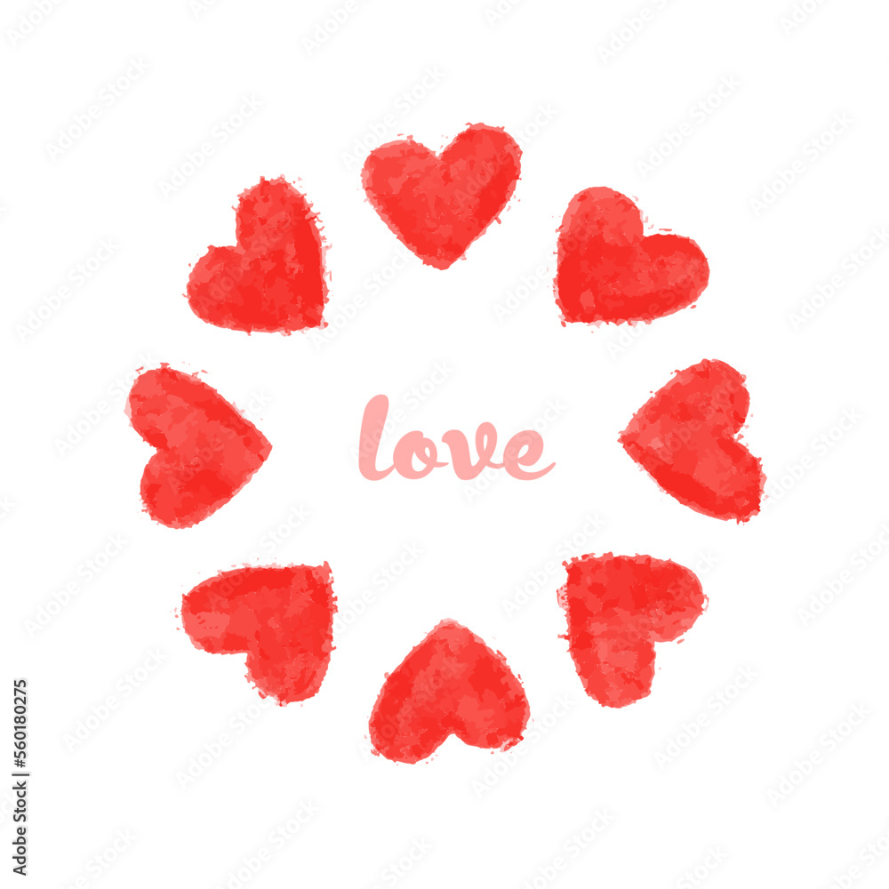 hearts drawn with paint and the inscription love hearts drawn with paint and the inscription love