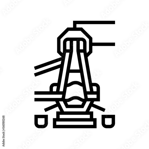 blast furnace steel production line icon vector. blast furnace steel production sign. isolated contour symbol black illustration