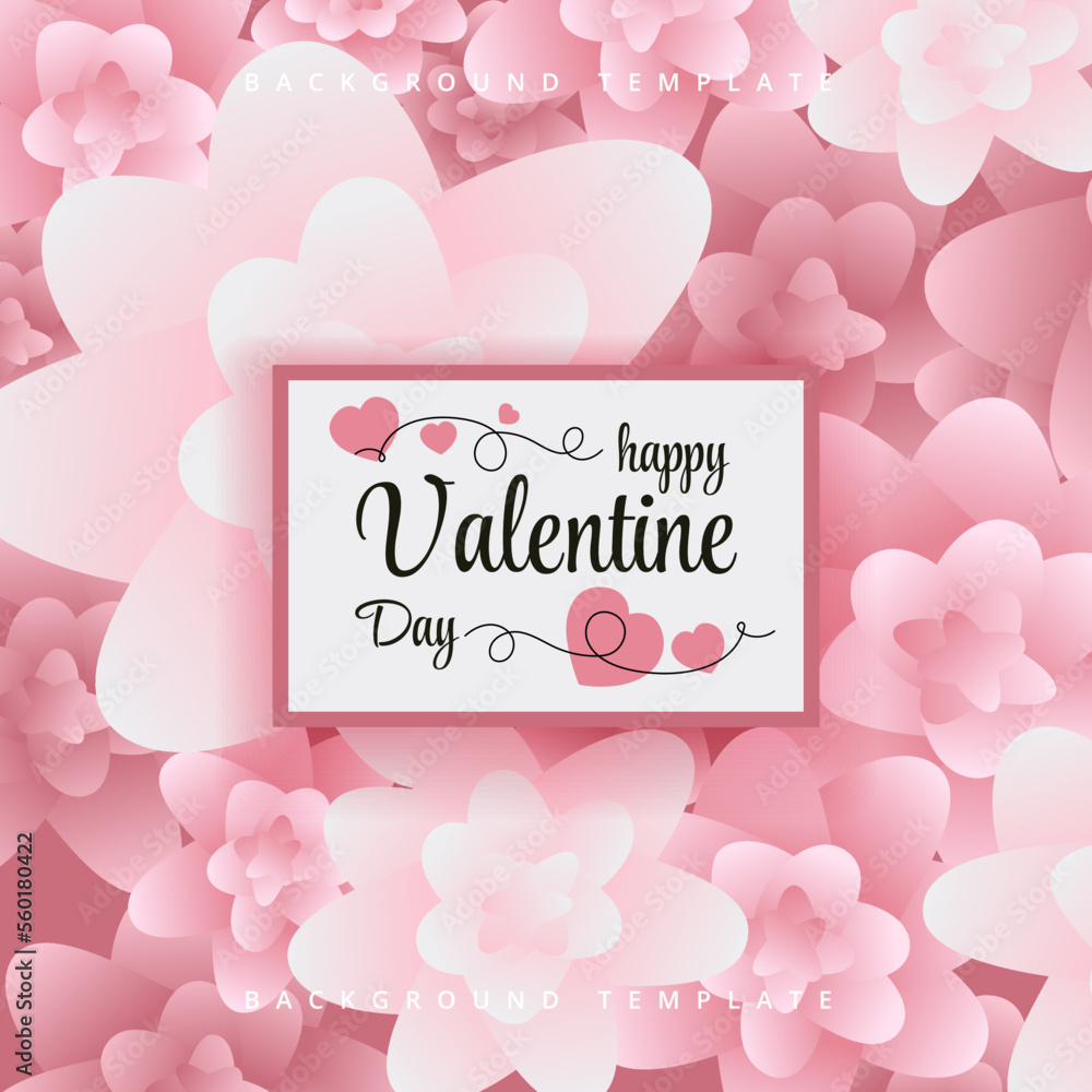 Valentine's Background Banner Flower with Pastel Pink Color for Beauty Brand Cosmetic Woman Product 