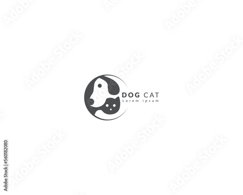 Dog and cat house home logo design template, pet love logo design suitable for pet shop, store, cafe, business, hotel, veterinary clinic, Domestic animal vector illustration logotype, sign or symbol