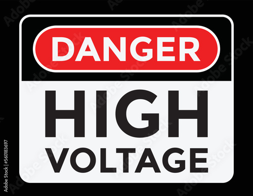 danger, high voltage, vector illustration 