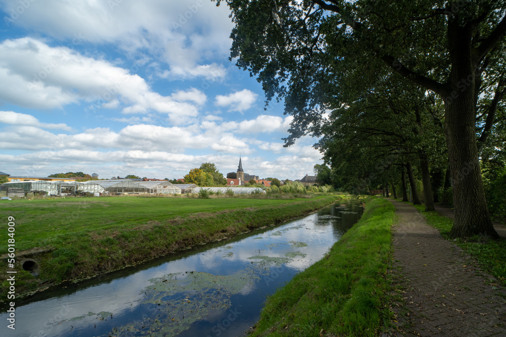 Landscape with St. Mary's Church in Hörstel, Germany
