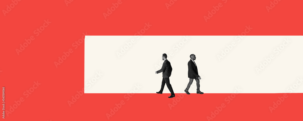 Contemporary art collage. Concept of business, personal and professional growth, personality psychology, achievement Contemporary art collage. Concept of business, personal and professional growth, personality psychology, achievement