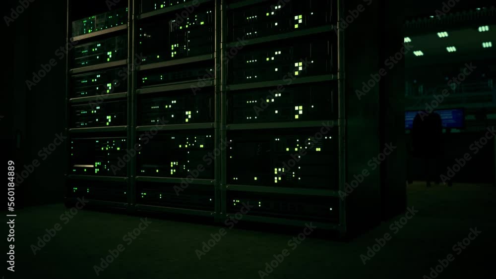 big data dark server room with bright equipment big data dark server room with bright equipment