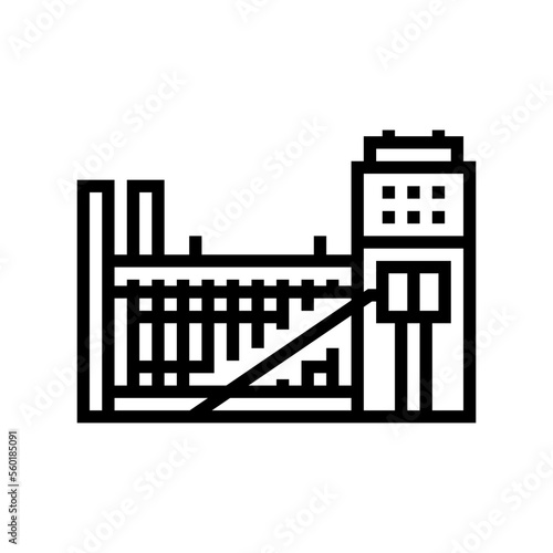 coking plant steel production line icon vector. coking plant steel production sign. isolated contour symbol black illustration
