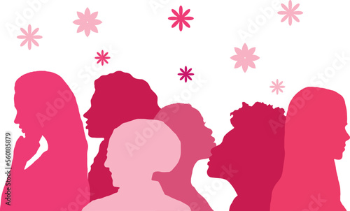 Population and society with different people. Women Communication crowd of families and multiethnic people and different cultures.Sociology.Crowding and density of people.Silhouette profile