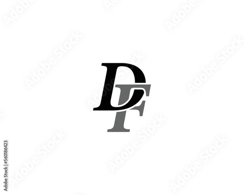 Initials Letter DF Overlap Style Logo Concept. Modern Alphabet Font Vector Illustration.