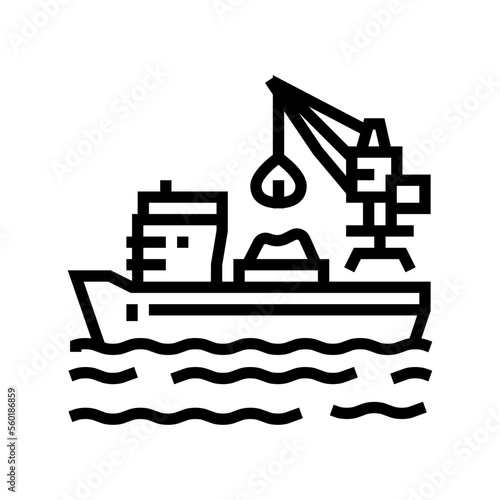unloading steel production line icon vector. unloading steel production sign. isolated contour symbol black illustration