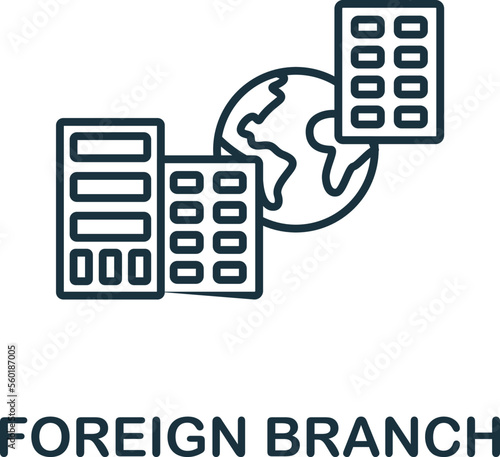 Foreign Branch icon. Monochrome simple Global Business icon for templates, web design and infographics