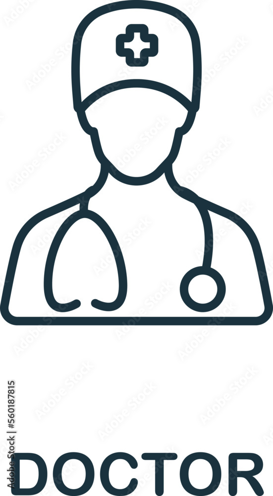 Doctor icon. Monochrome simple Healthcare icon for templates, web design and infographics Doctor icon. Monochrome simple Healthcare icon for templates, web design and infographics