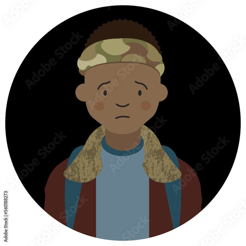 Illustration of a person, Boy  Linart , stranger character flat illustration. stranger kids illustration