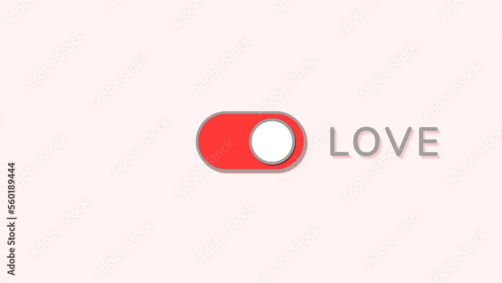 Animation or motion graphic Switch button choice Love or Hate on white background seamless video Animation or motion graphic Switch button choice Love or Hate on white background seamless video