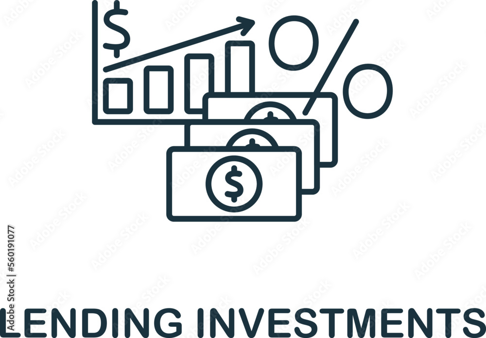 Lending Investments icon. Monochrome simple Investments icon for templates, web design and infographics