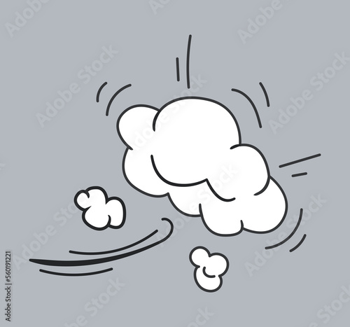 Motion effect with bang explosion cloud and speed trail isolated. Vector illustration in comic cartoon design