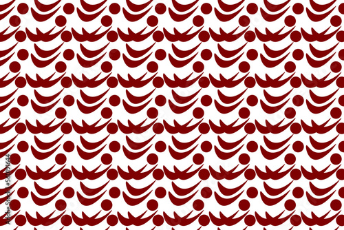 Abstract red and white seamless pattern