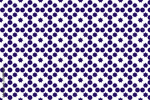 Star shape with seamless pattern with white background