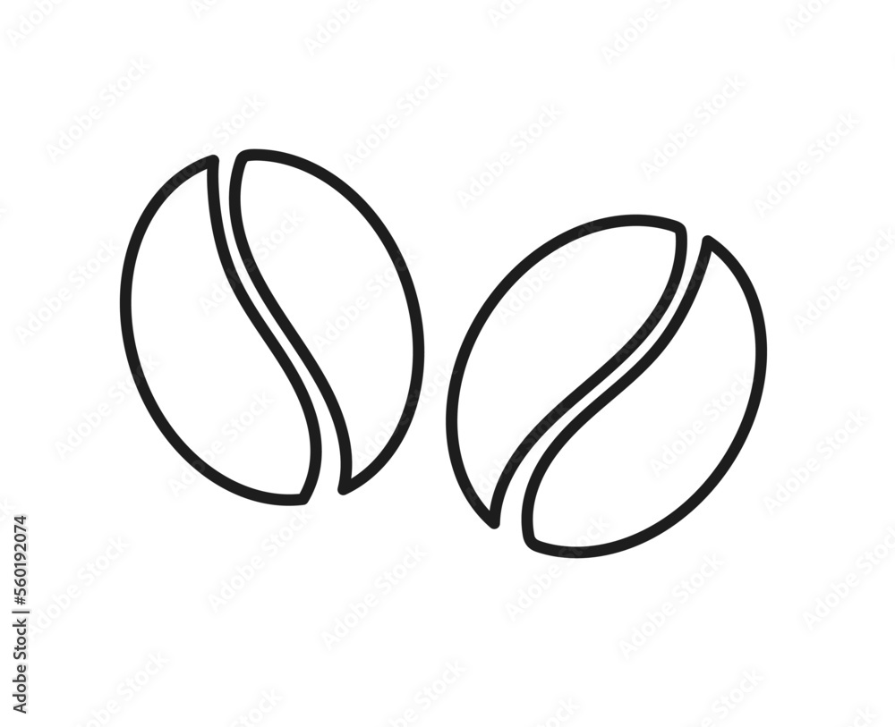 Coffee beans line icon design element. Vector illustration. Coffee beans line icon design element. Vector illustration.