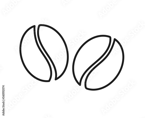 Coffee beans line icon design element. Vector illustration.