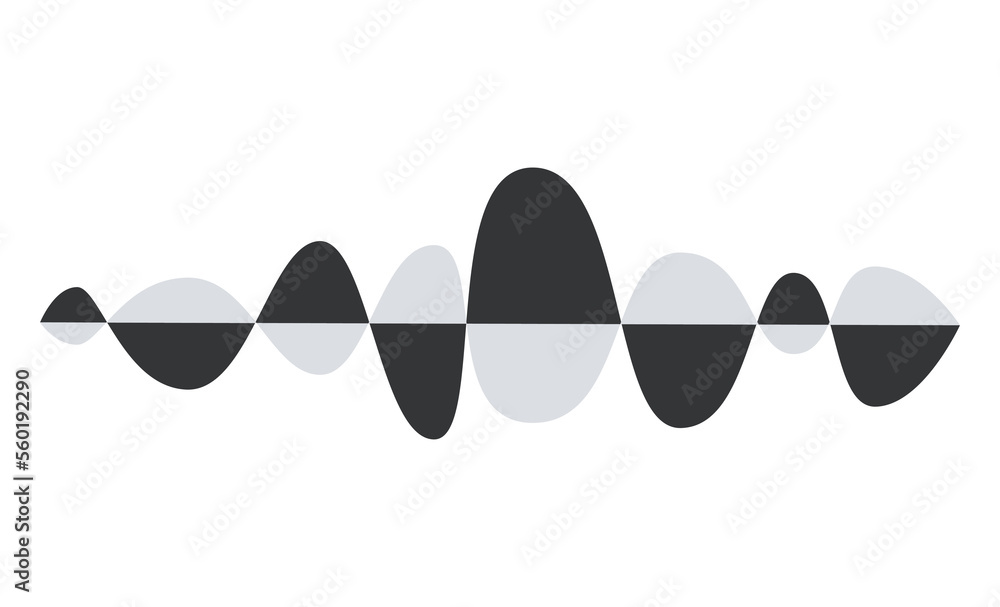 Sound wave signal in curve form for music or audio podcast. Vector illustration in graphic design isolated Sound wave signal in curve form for music or audio podcast. Vector illustration in graphic design isolated