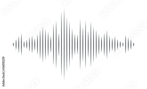 Sound wave in line vibration waveform for music player. Vector illustration in graphic design isolated