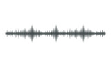 Sound wave with black lines signal, high frequency radio wave. Vector illustration in graphic design isolated