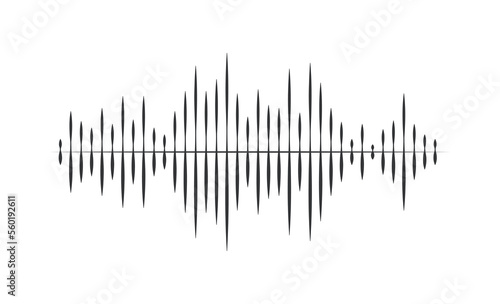 Line sound wave for music player, audio recording or radio signal. Vector illustration in graphic design isolated