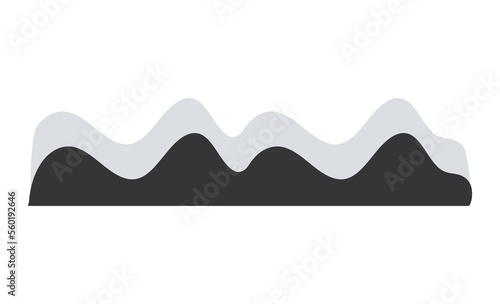 Curve sound waves for music equalizer, voice message or radio signal. Vector illustration in graphic design isolated