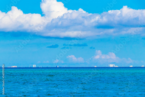 Tropical landscape panorama view to Cozumel island cityscape Mexico. © arkadijschell