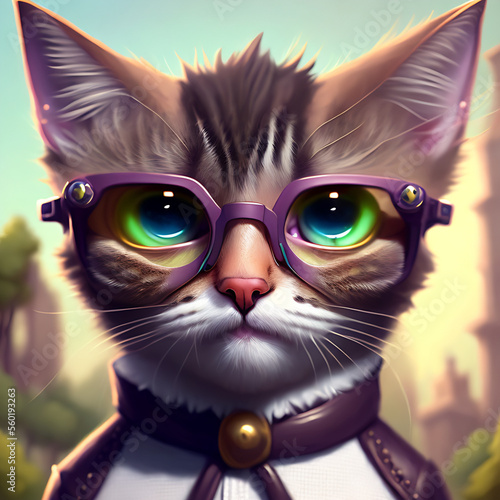 Wallpaper Mural portrait of big eyes cute sexy kitten wearing sunglasses Generative AI Torontodigital.ca