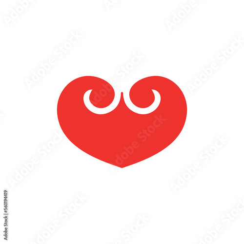 Heart icon. Simple style gift shop big sale poster background symbol. Heart brand logo design element. Heart t-shirt printing. Vector for sticker.