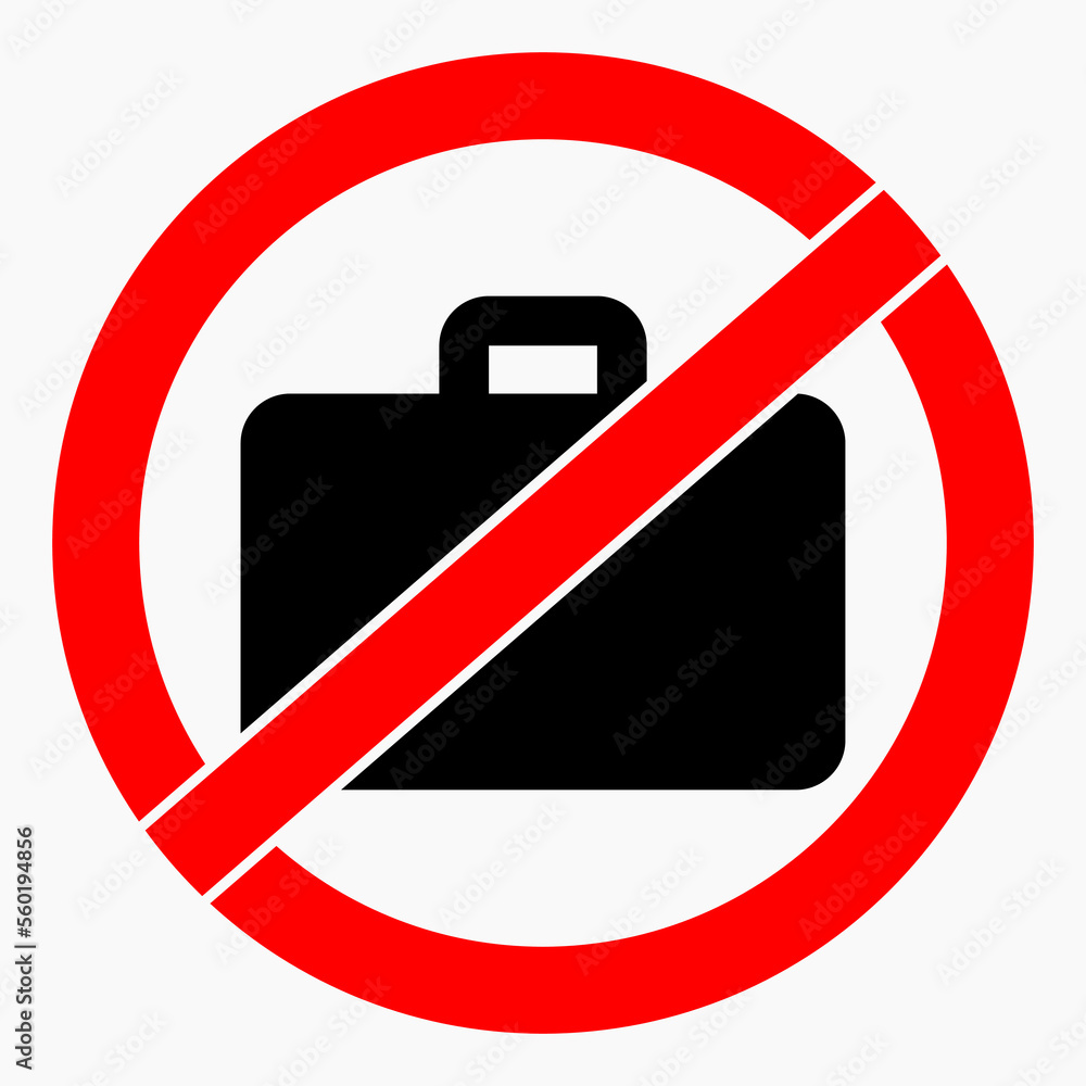 No baggage. Do not take luggage. Do not carry a suitcase. Vector icon. No baggage. Do not take luggage. Do not carry a suitcase. Vector icon.