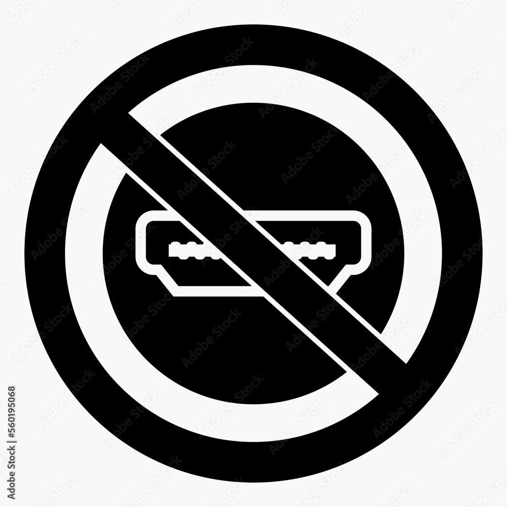No HDMI connector. No HDMI. Commercial line vector icon for websites and mobile minimalistic flat design. No HDMI connector. No HDMI. Commercial line vector icon for websites and mobile minimalistic flat design.