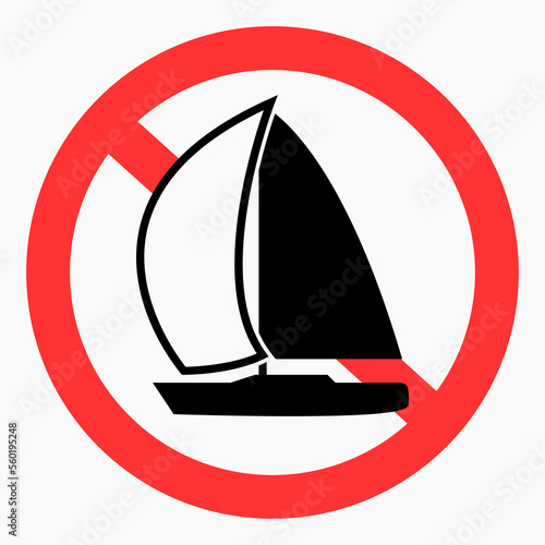 No sailboat. There are no boats. Sailboats can't swim. Vector icon.