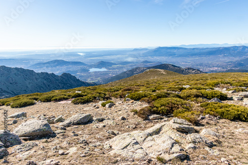 view of the mountains of the sierra de guadarrama in madrid on the way up to the communications station called ball of the world