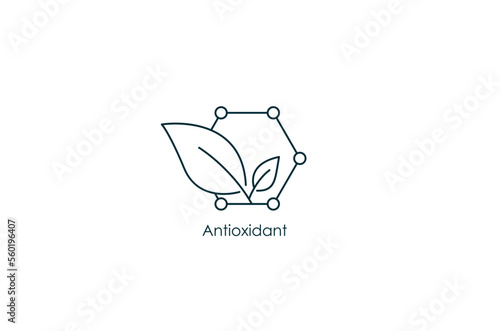 Antioxidant line icon vector illustration 