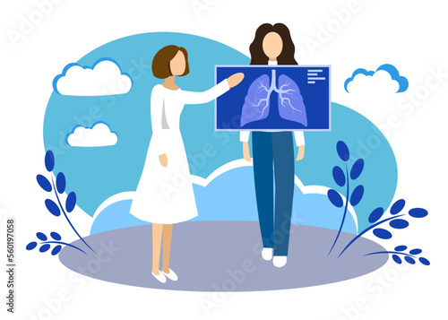 X-ray of the lungs. Physical examination. Doctor. Fluorogram