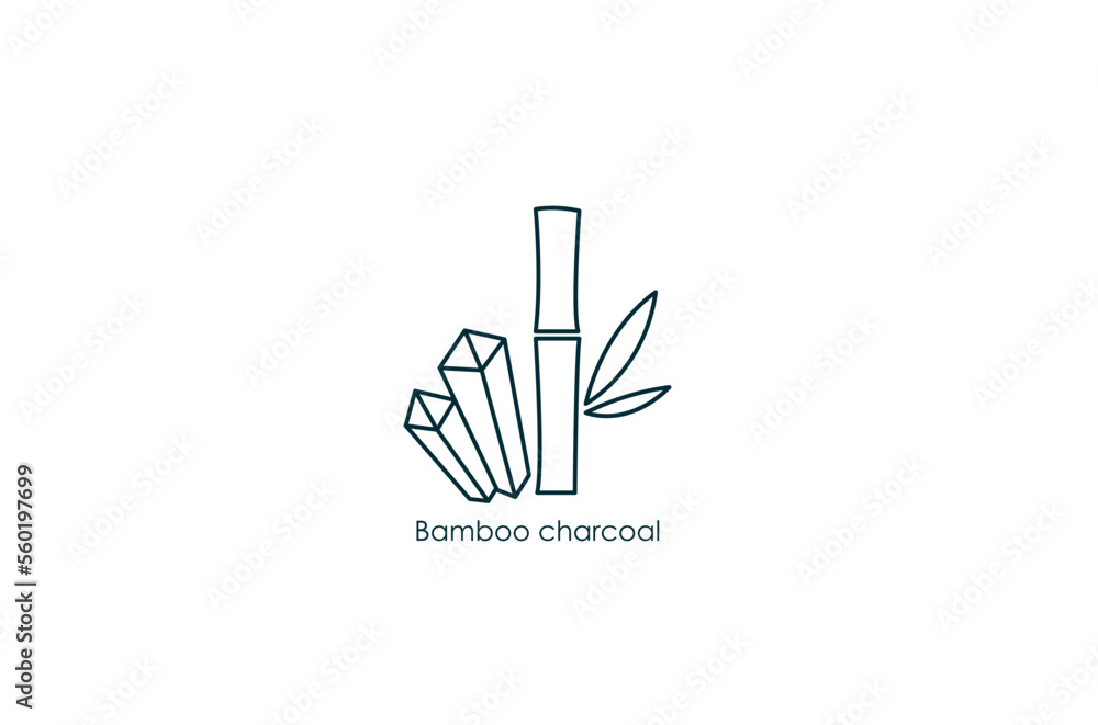 bamboo charcoal icon vector illustration bamboo charcoal icon vector illustration