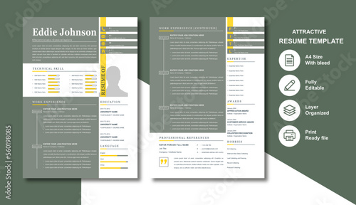 colorful resume template photo