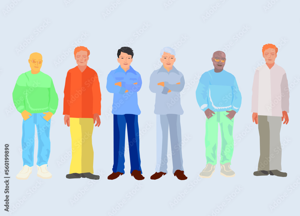 Vector drawing of fictional characters. Drawn by hand. cartoon set. Set of male characters of various fashion styles. hand drawn vector design illustrations. Vector drawing of fictional characters. Drawn by hand. cartoon set. Set of male characters of various fashion styles. hand drawn vector design illustrations.
